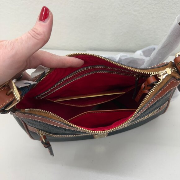 Dooney & Bourke Piper Black Pebble Grain Leather Crossbody Purse Bag R1137 - Picture 3 of 9